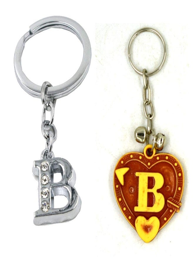 AFH Alphabet Letter B Key Ring Key Chain Combo (Metal, Plastic)